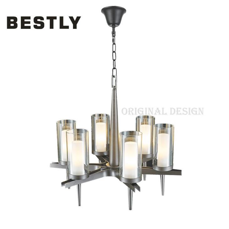 Chandelye kontanporen ak tout koulè glas glase