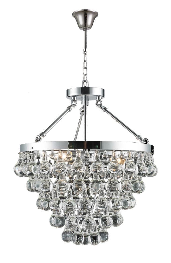 Modèn Style Crystal Pendant Lanp ak Crystal Drop Lapli pou Kay